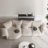 Adjustable Armrest Height Chenille Flared Arm Sofa Image - 5