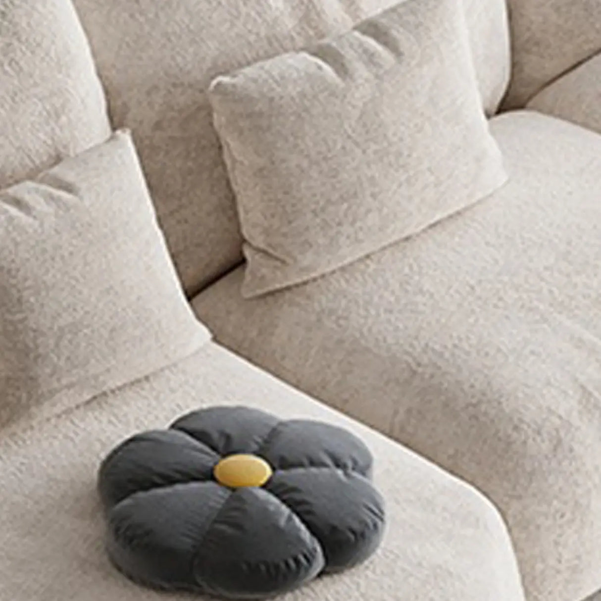 Adjustable Armrest Height Chenille Flared Arm Sofa Image - 8