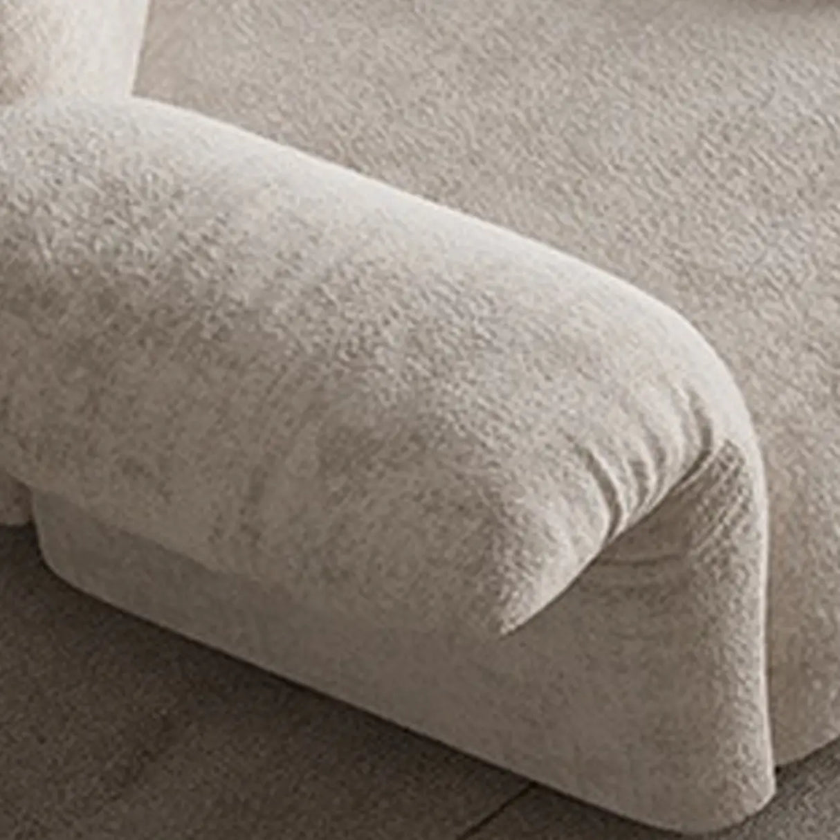 Adjustable Armrest Height Chenille Flared Arm Sofa Image - 9