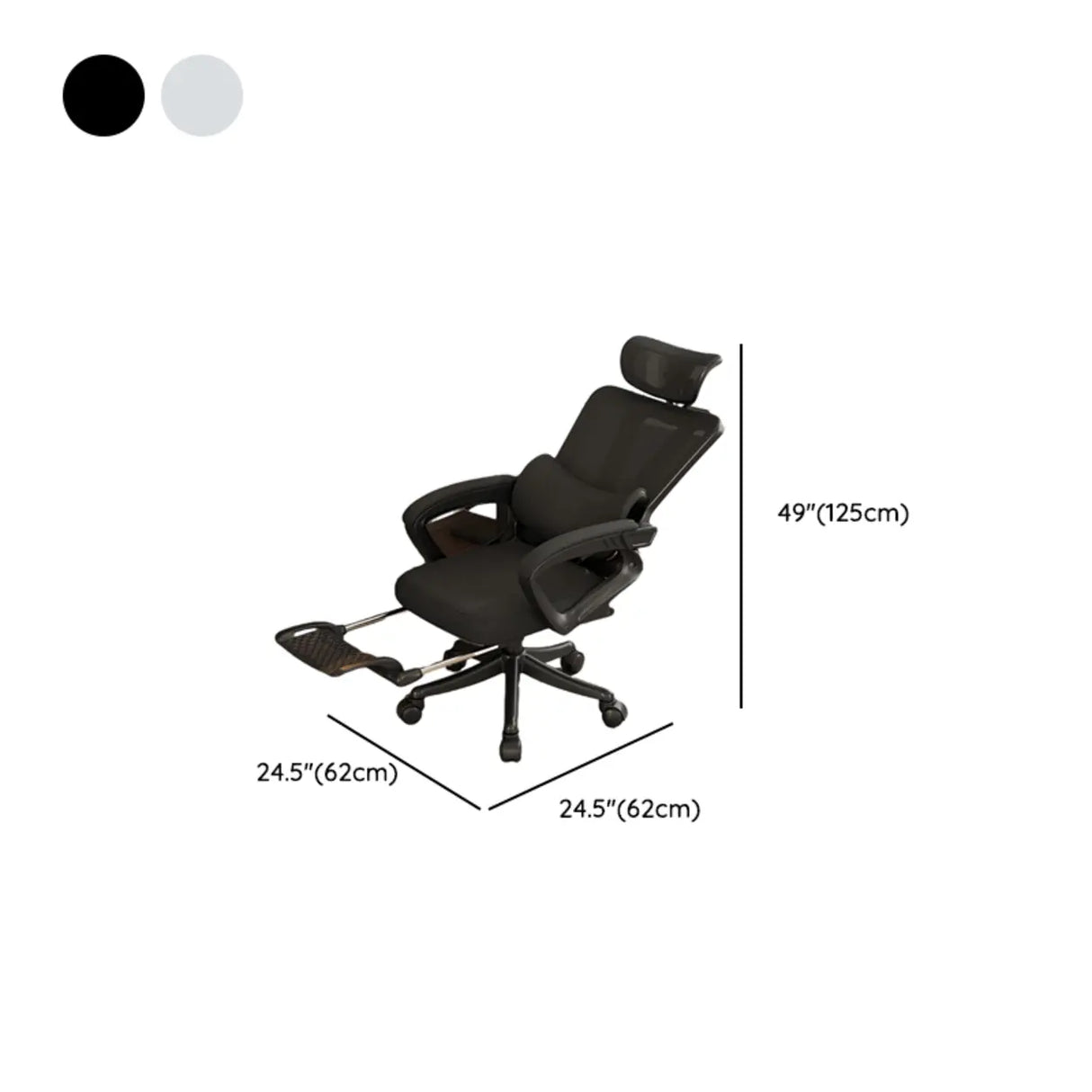 Adjustable Armrest Height Ergonomic Task Office Black Chair Image - 11