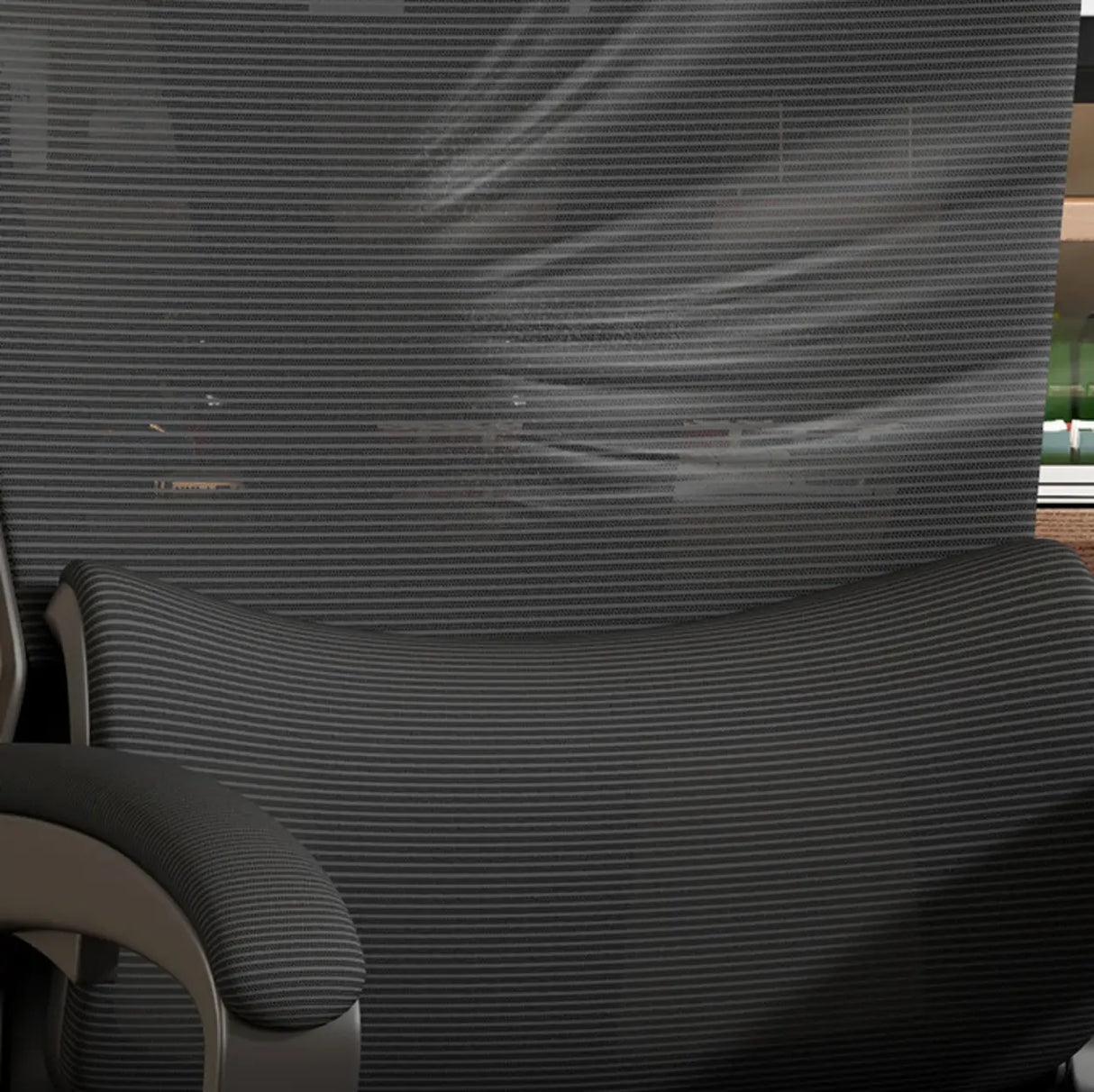 Adjustable Armrest Height Ergonomic Task Office Black Chair Image - 8