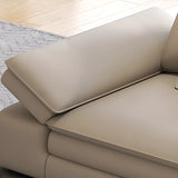 Adjustable Armrest Height Off-White Tech Cloth Sofa Image - 11