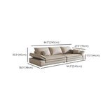 Adjustable Armrest Height Off-White Tech Cloth Sofa Image - 19