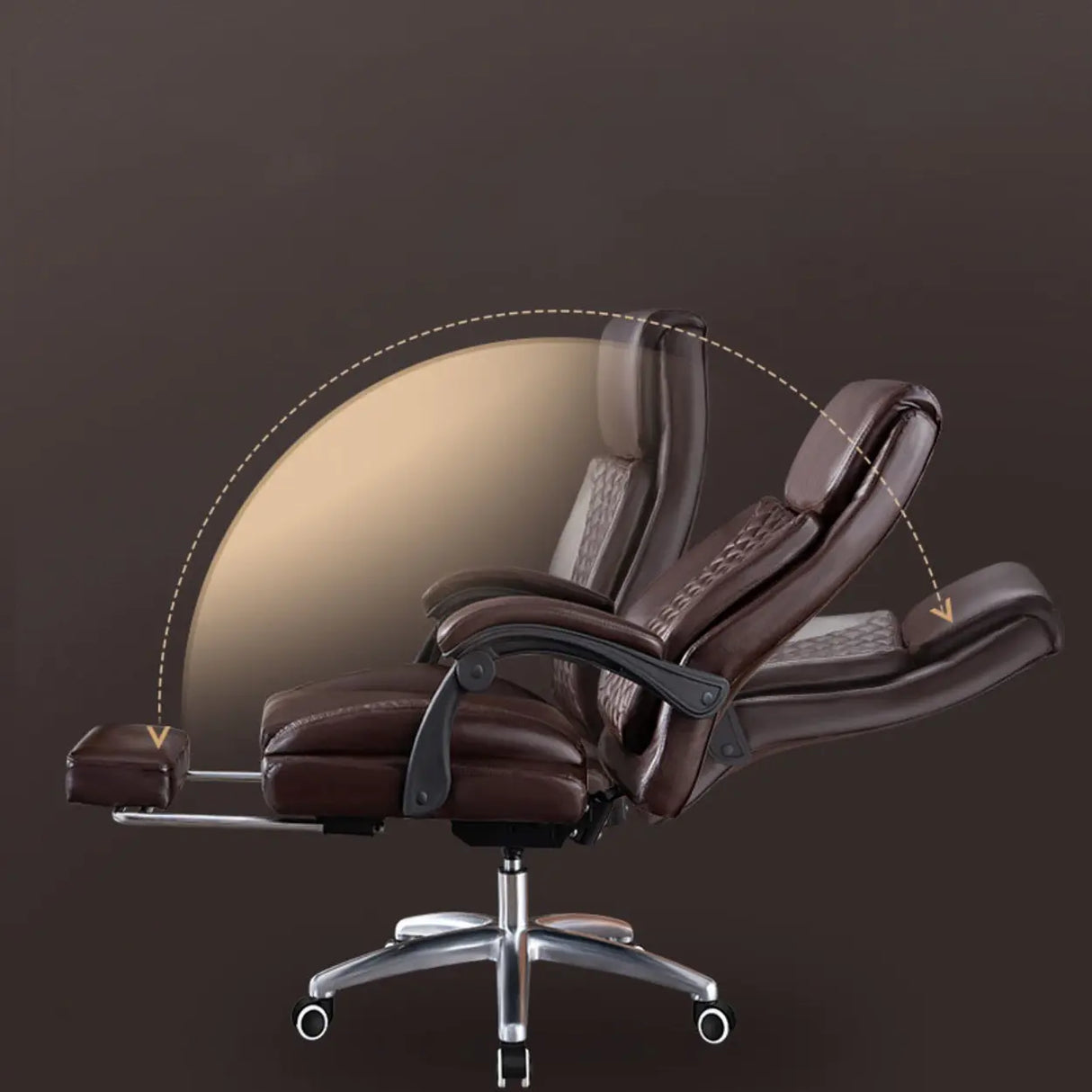 Adjustable Arms Modern Ergonomic Leather Office Chair Image - 11