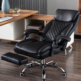 Adjustable Arms Modern Ergonomic Leather Office Chair Image - 3
