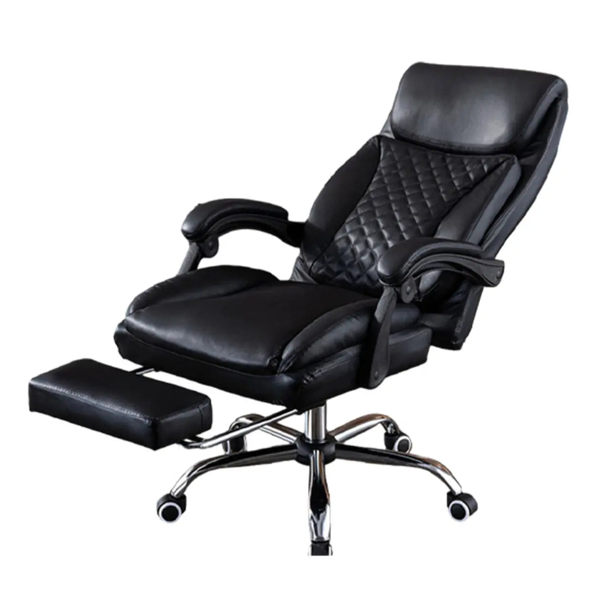 Adjustable Arms Modern Ergonomic Leather Office Chair Image - 5