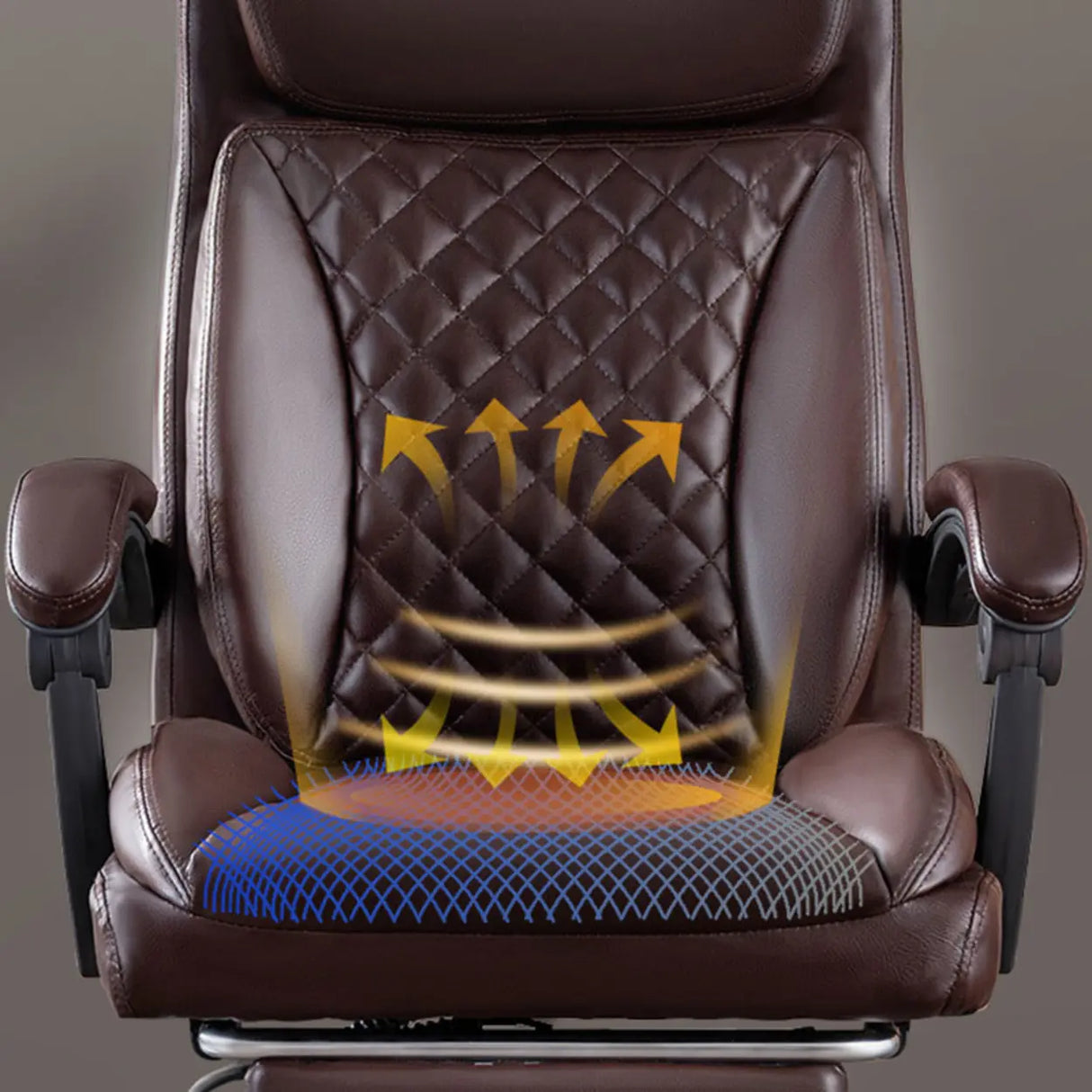 Adjustable Arms Modern Ergonomic Leather Office Chair Image - 6