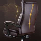 Adjustable Arms Modern Ergonomic Leather Office Chair Image - 7