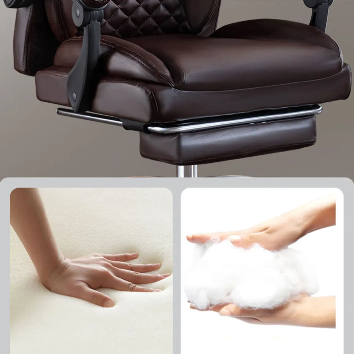 Adjustable Arms Modern Ergonomic Leather Office Chair Image - 9