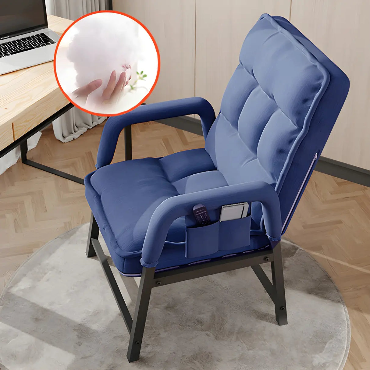 Adjustable Back Angle Mid Back Padded Dark Gray Task Chair Image - 16