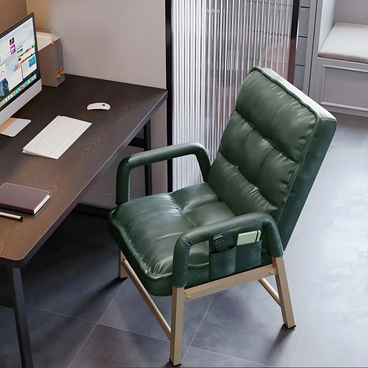 Adjustable Back Angle Mid Back Padded Dark Gray Task Chair Image - 19