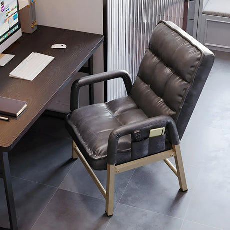 Adjustable Back Angle Mid Back Padded Dark Gray Task Chair Image - 1