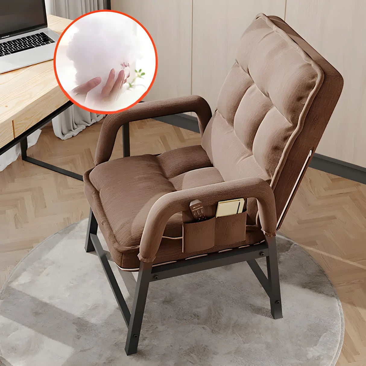 Adjustable Back Angle Mid Back Padded Dark Gray Task Chair Image - 22