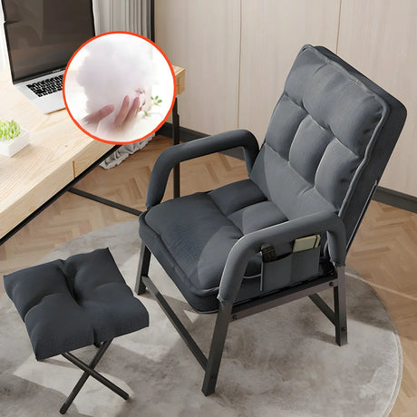 Adjustable Back Angle Mid Back Padded Dark Gray Task Chair Image - 2