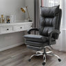 Adjustable Back Off-White Leather Office Chair with Casters Image - 6