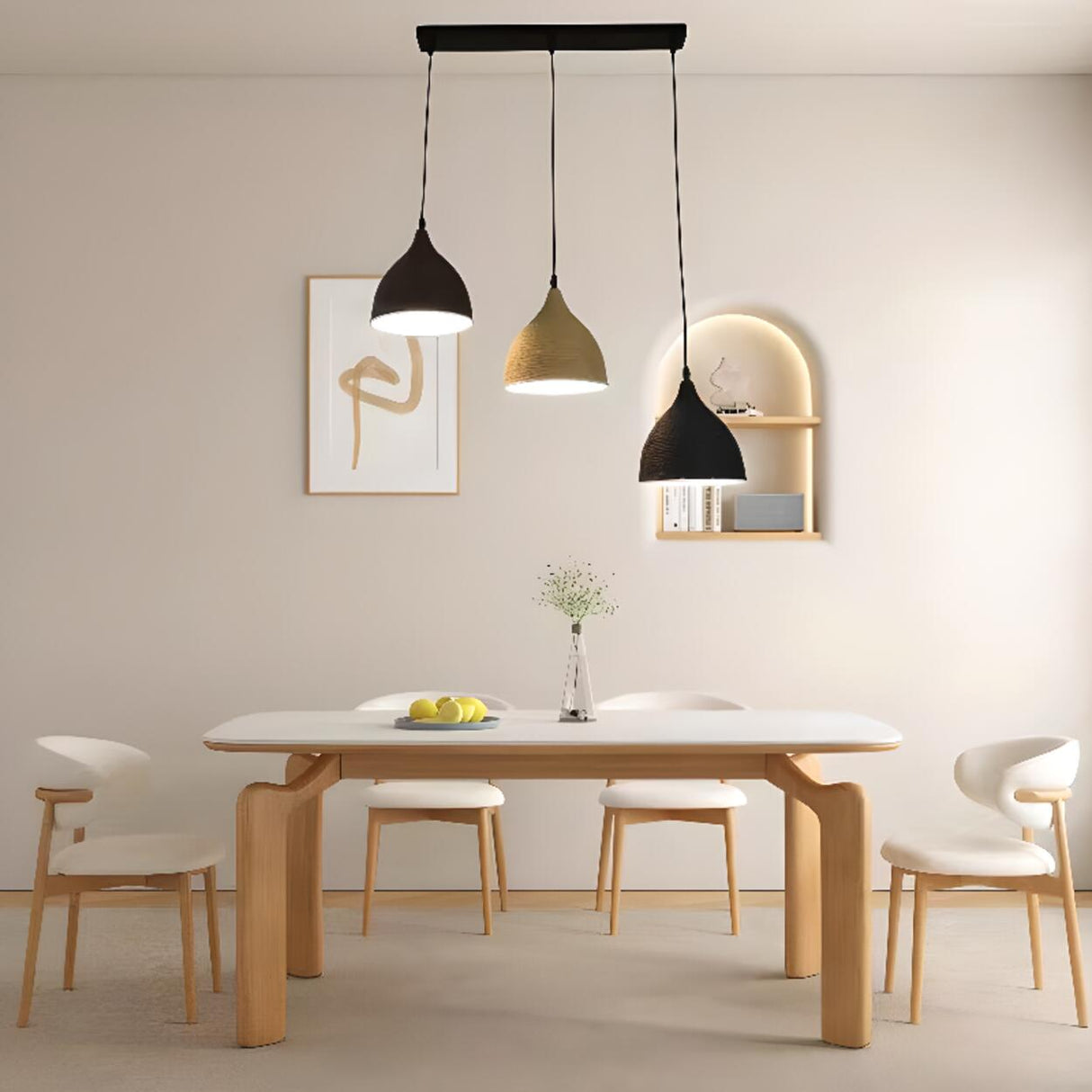 Adjustable Black Cone 3-Light Hanging Island Light Image - 4