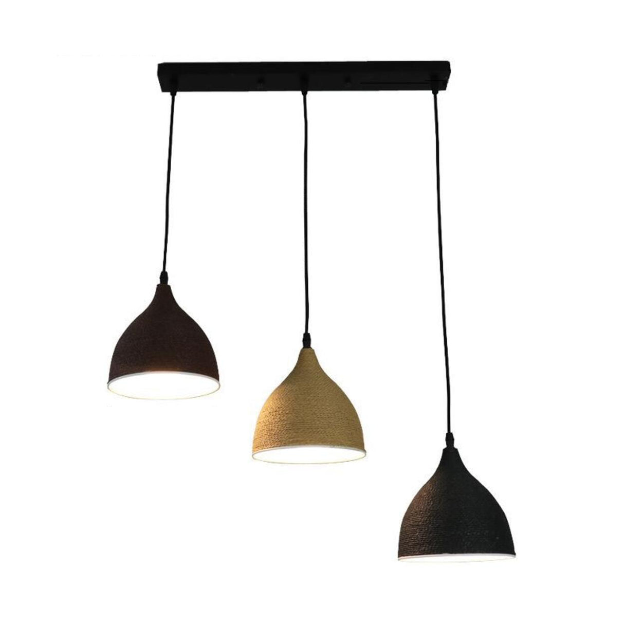 Adjustable Black Cone 3-Light Hanging Island Light Image - 5