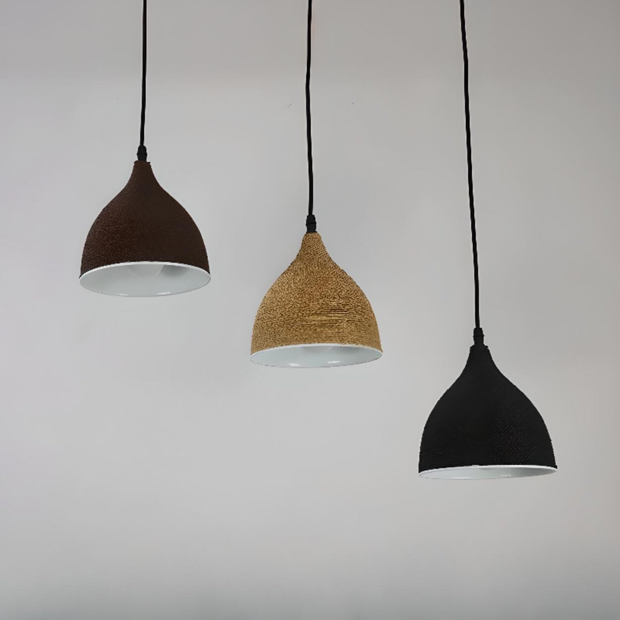 Adjustable Black Cone 3-Light Hanging Island Light Image - 6