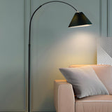 Adjustable Black Cone Shade Arc Modern Floor Lamp Image - 5