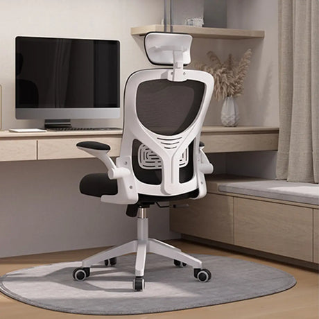 Adjustable Black Ergonomic Swivel Office Chair with Headrest Image - 4