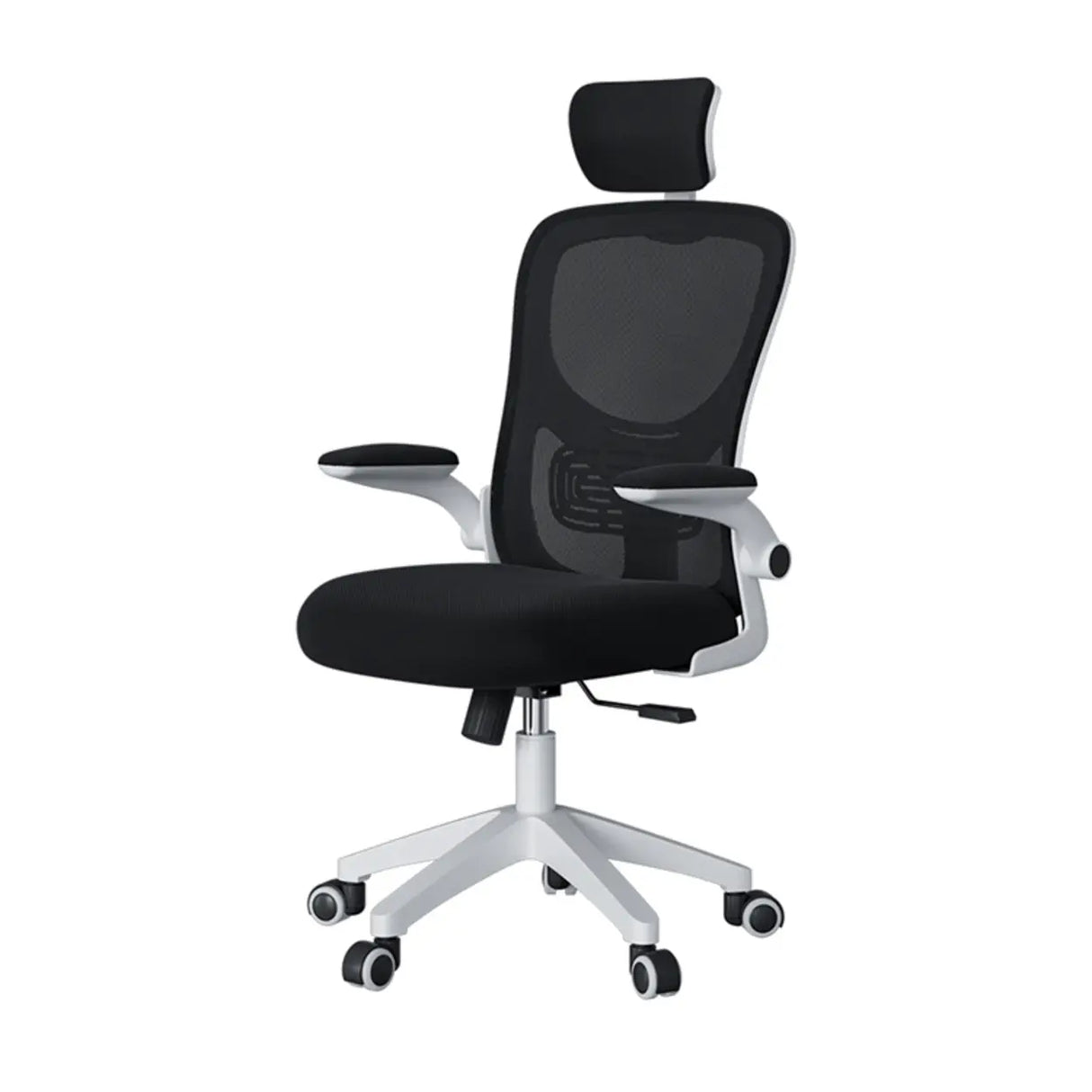 Adjustable Black Ergonomic Swivel Office Chair with Headrest Image - 5