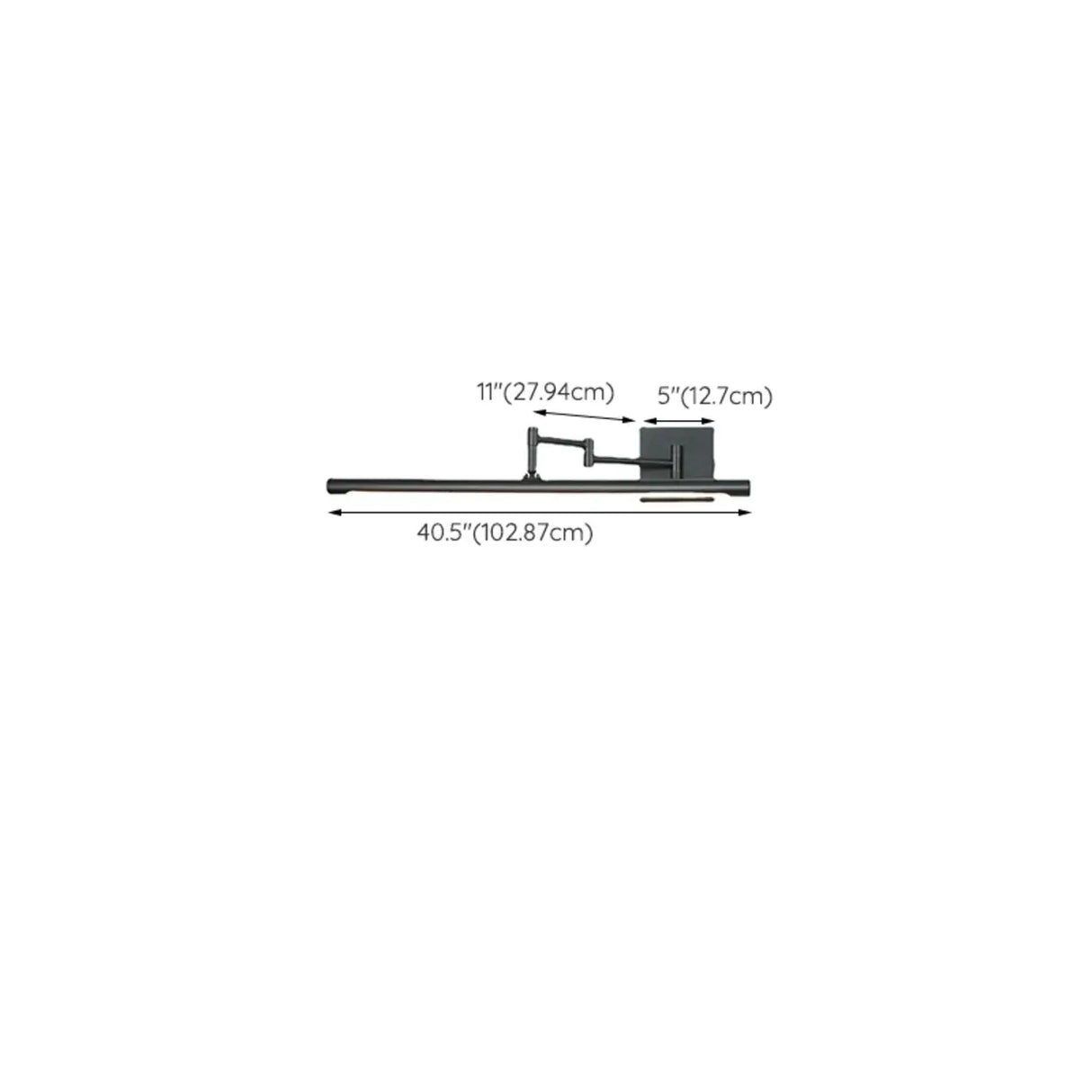 Adjustable Black Linear Metal LED Mirror Vanity Light Image - 11