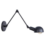 Adjustable Black Metal Swing Arm Wall Sconce Image - 7