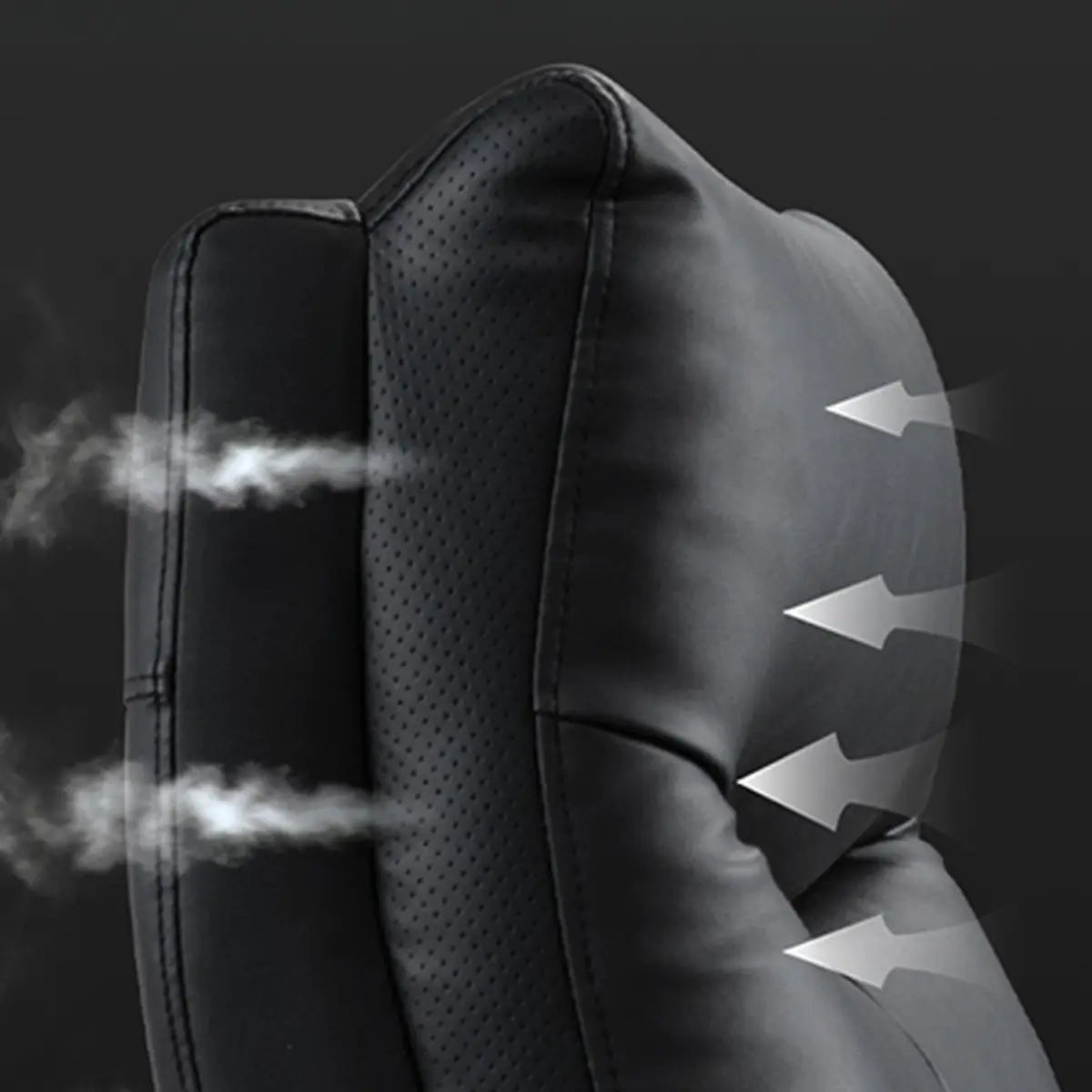 Adjustable Black Modern Ergonomic Leather Office Chair Image - 3