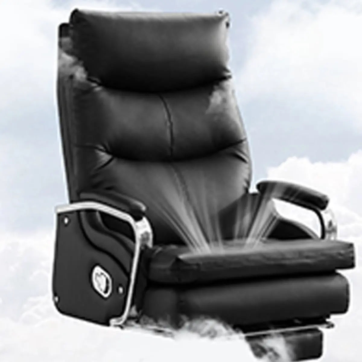 Adjustable Black Modern Ergonomic Leather Office Chair Image - 4