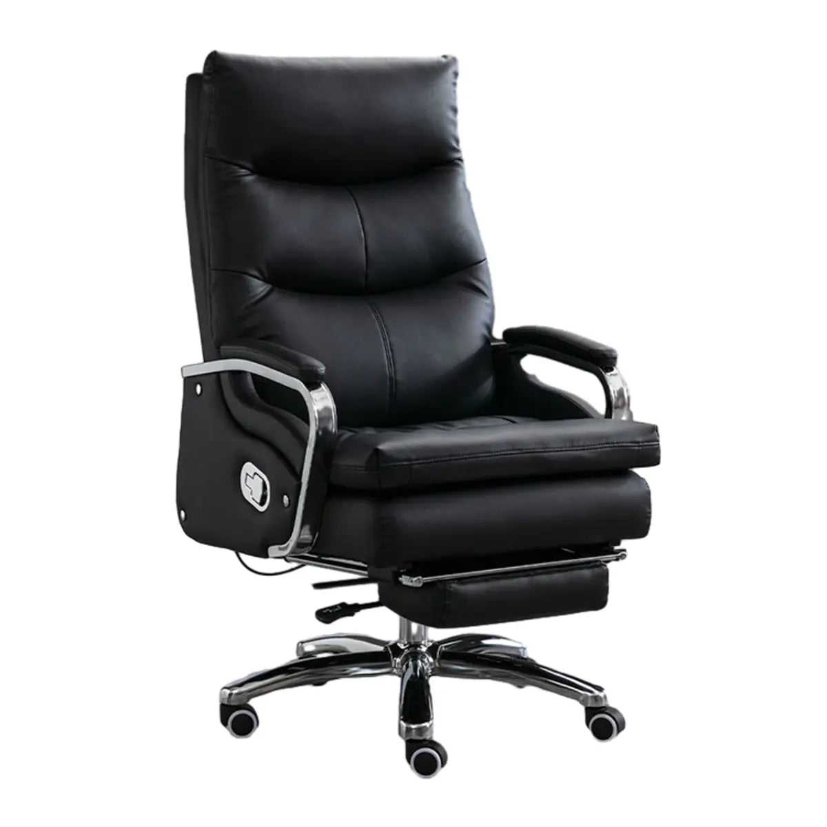 Adjustable Black Modern Ergonomic Leather Office Chair Image - 5
