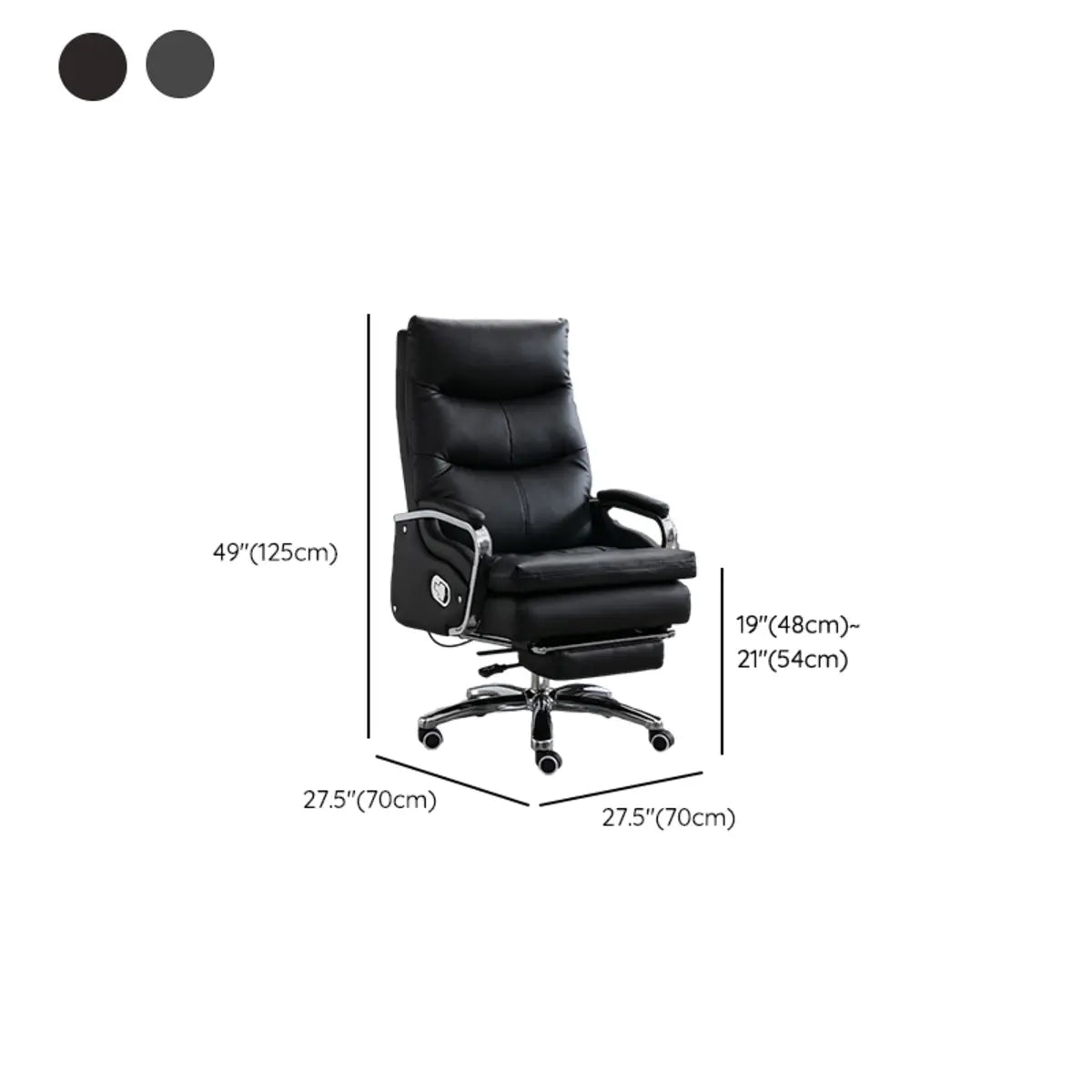 Adjustable Black Modern Ergonomic Leather Office Chair 