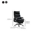 Adjustable Black Modern Ergonomic Leather Office Chair #size