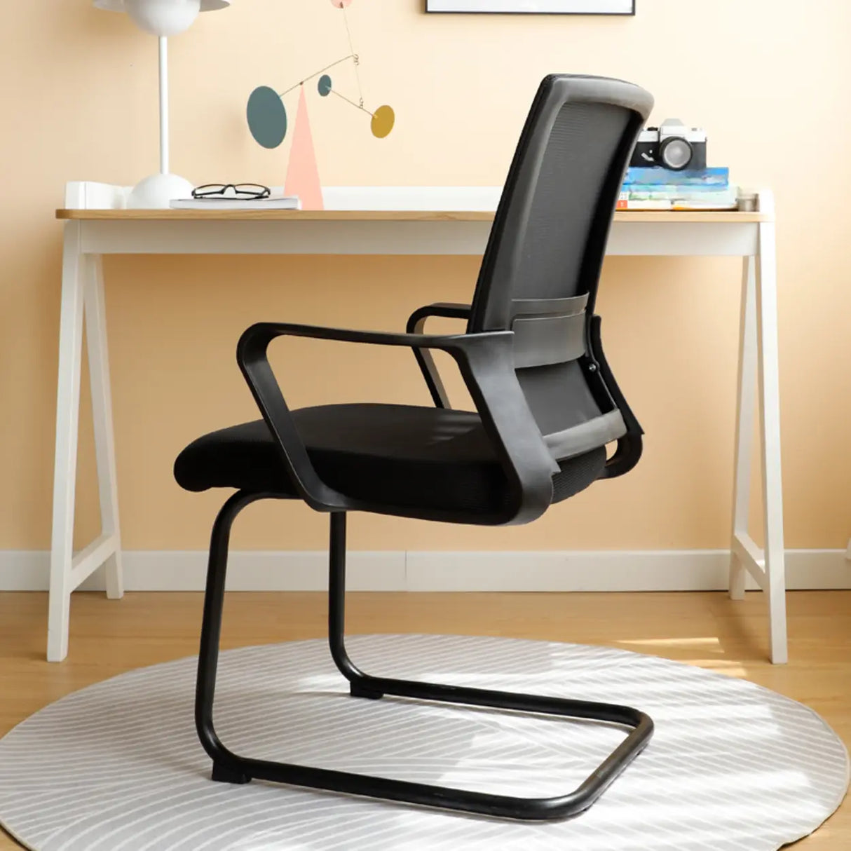 Adjustable Blue Fixed Arms Ergonomic Mesh Office Chair Image - 17