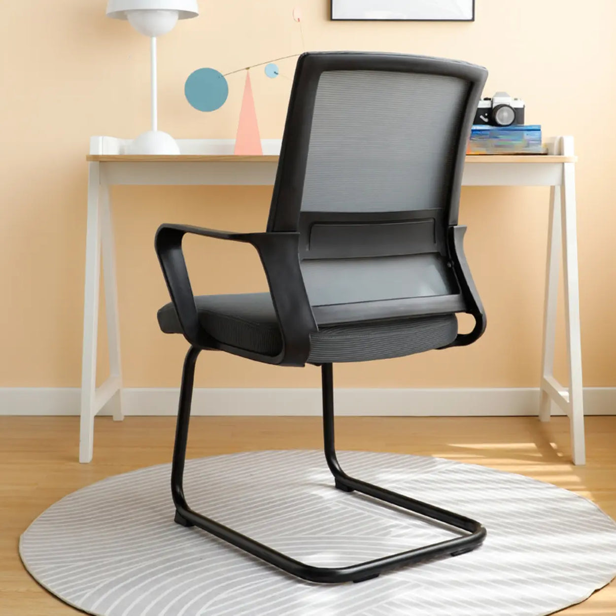 Adjustable Blue Fixed Arms Ergonomic Mesh Office Chair Image - 18