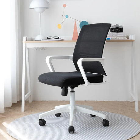 Adjustable Blue Fixed Arms Ergonomic Mesh Office Chair Image - 8