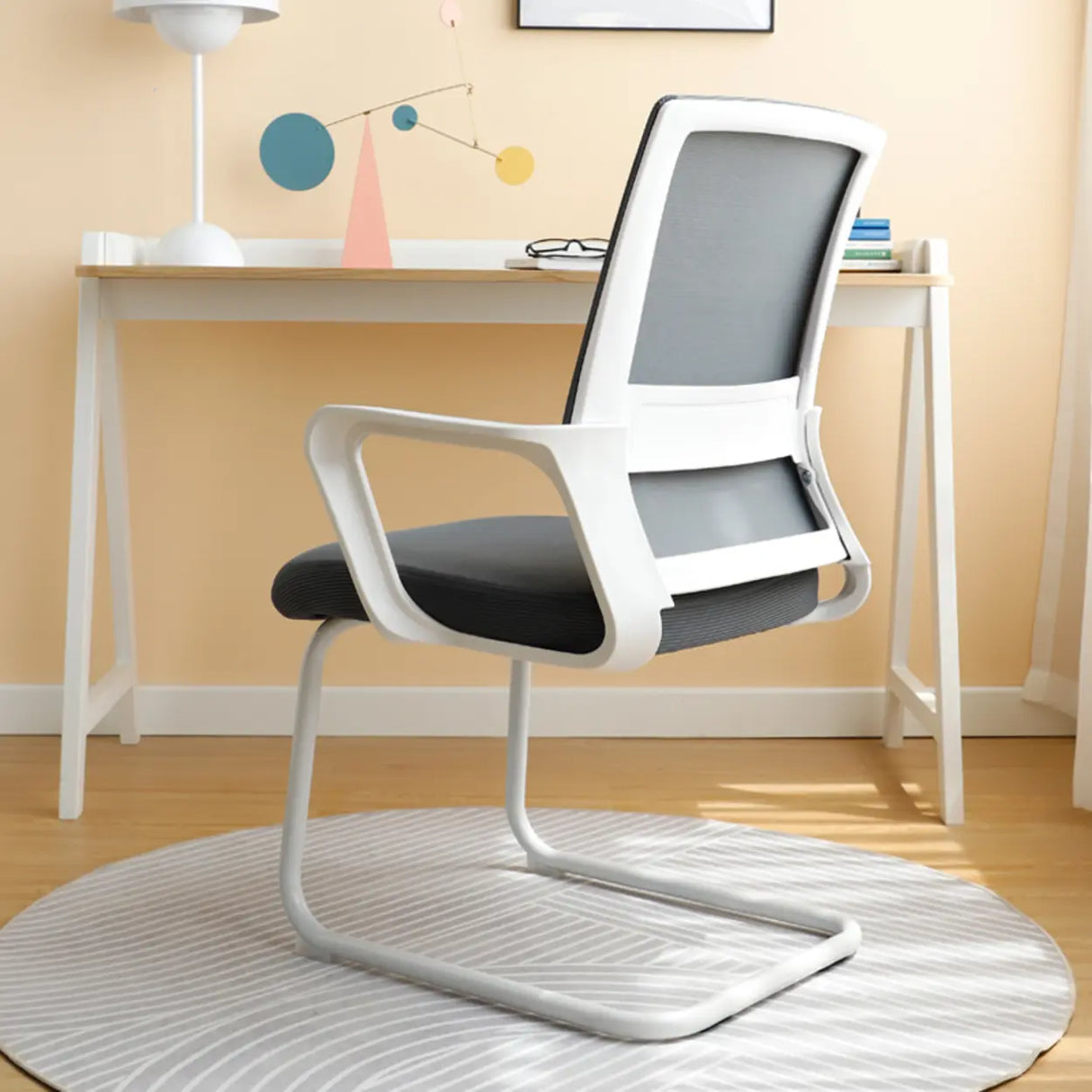 Adjustable Blue Fixed Arms Ergonomic Mesh Office Chair Image - 13