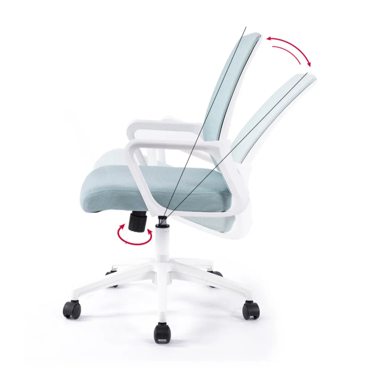 Adjustable Blue Fixed Arms Ergonomic Mesh Office Chair Image - 7