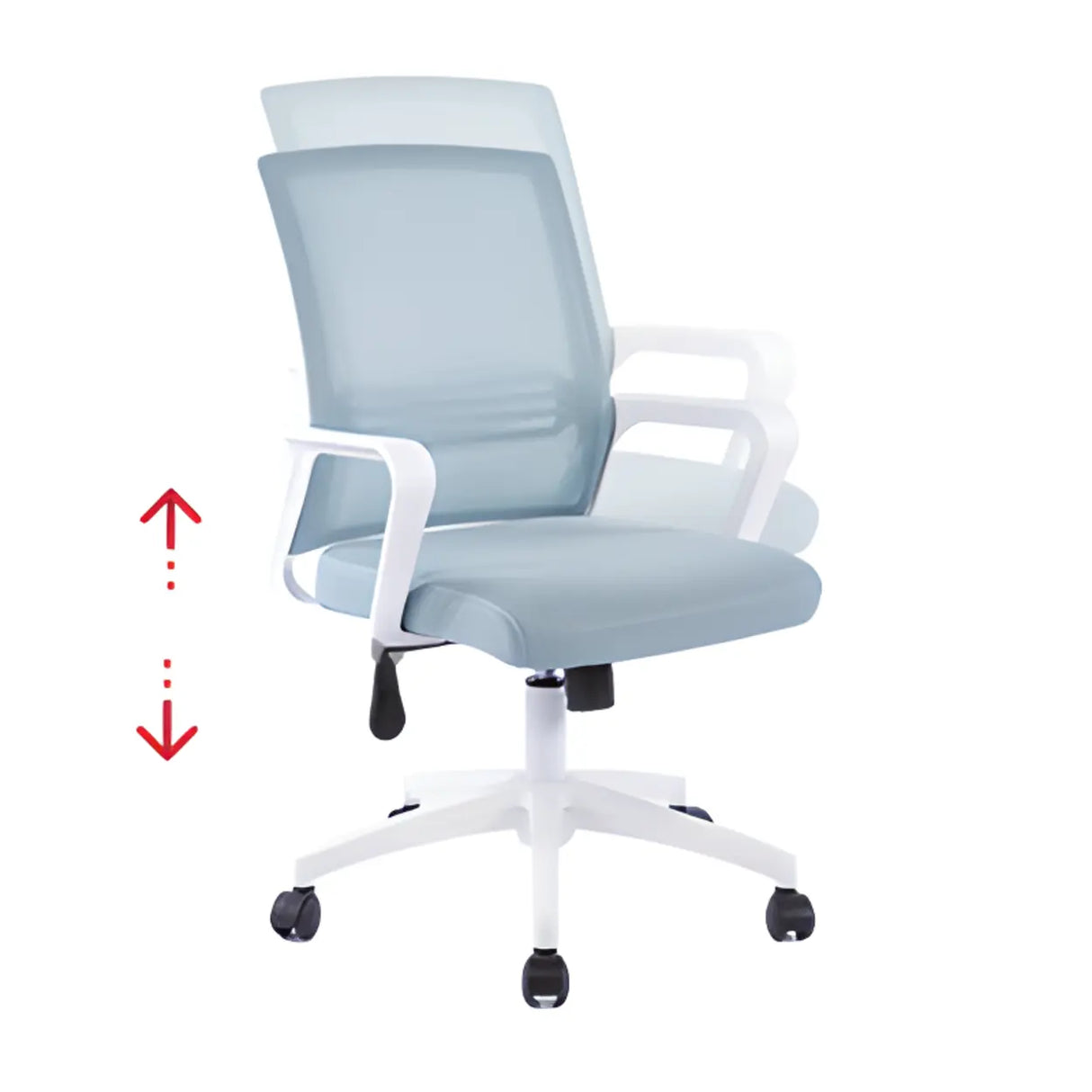 Adjustable Blue Fixed Arms Ergonomic Mesh Office Chair Image - 14