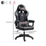 Adjustable Blue-White Leather Headrest Gaming Office Chair Image - 30