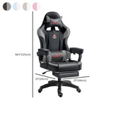 Adjustable Blue-White Leather Headrest Gaming Office Chair Image - 31