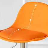 Adjustable Bucket Leather Seat Iron Swivel Bar Stools Image - 12