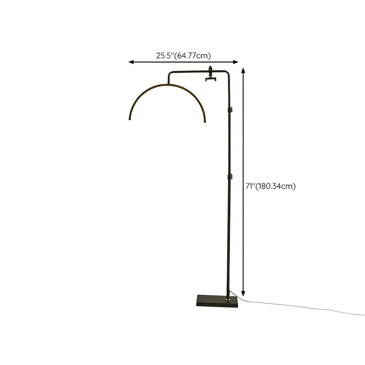 Adjustable C-Shaped Black Arc Metal LED Floor Lamp 