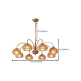 Adjustable Chain Solid Wood Slat Dome Chandelier Image - 11