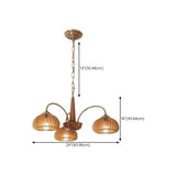 Adjustable Chain Solid Wood Slat Dome Chandelier #size