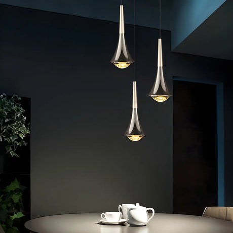 Adjustable Clear Glass Unique Shape LED Pendant Light Image - 1