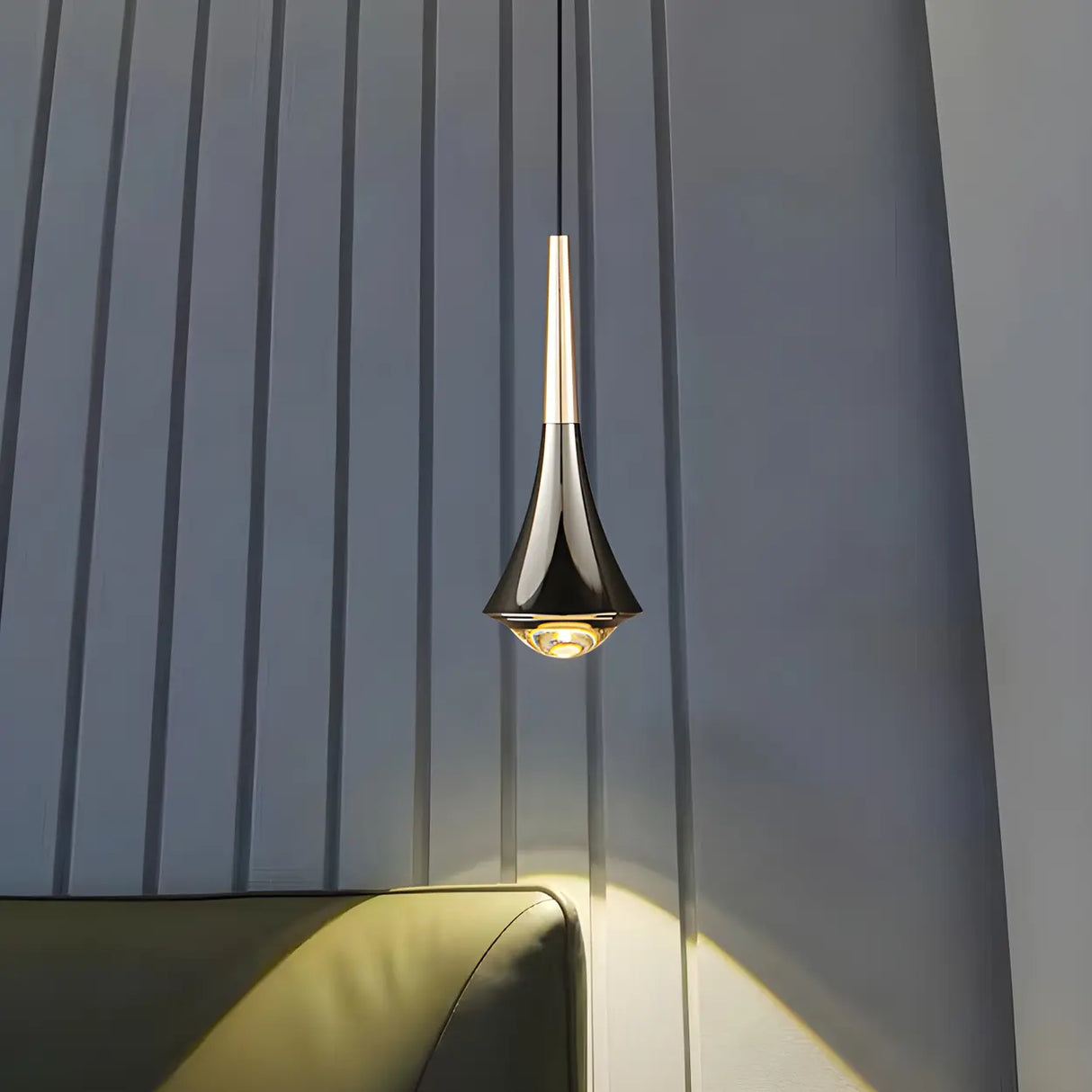 Adjustable Clear Glass Unique Shape LED Pendant Light Image - 13