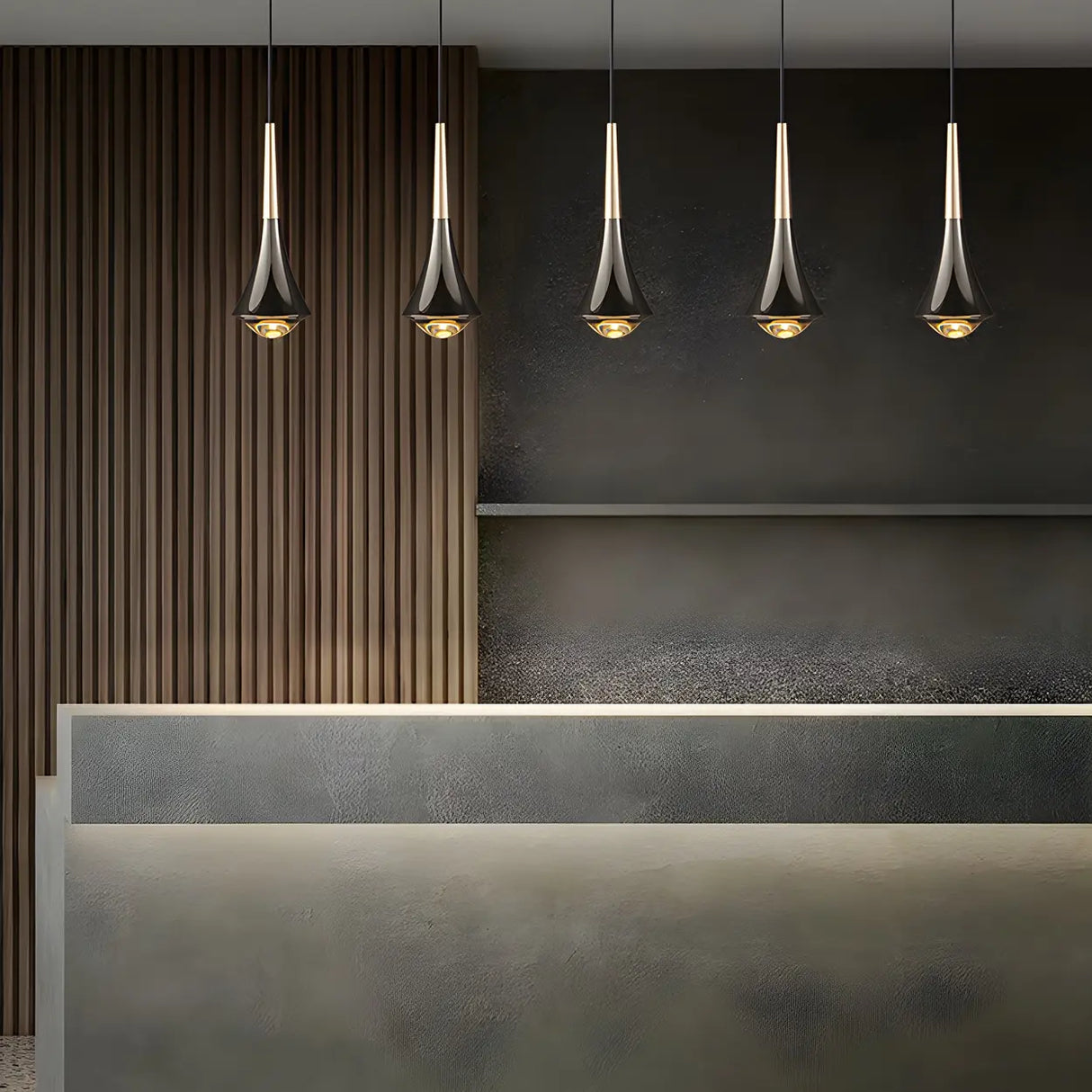Adjustable Clear Glass Unique Shape LED Pendant Light Image - 17
