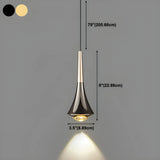 Adjustable Clear Glass Unique Shape LED Pendant Light #size