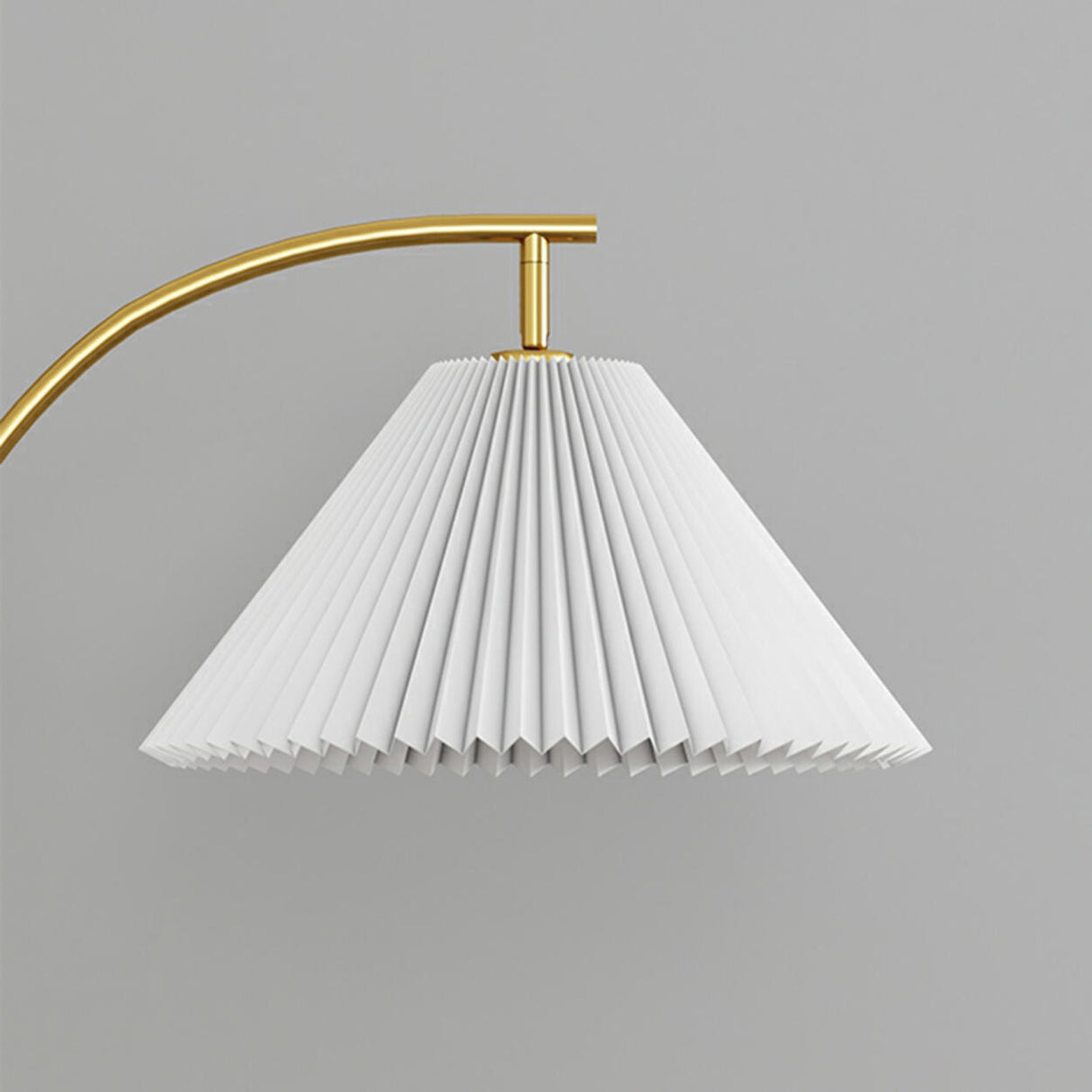 Adjustable Cone Curved Gold Floor Lamp with Storage Image - 12