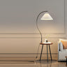 Adjustable Cone Curved Gold Floor Lamp with Storage Image - 2